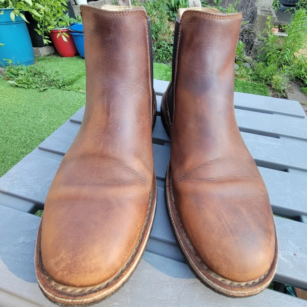Astorflex Mens Brown Leather Chelsea Boots Made in Italy EU 43 US 10 Rubber Sole